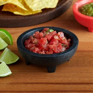(12 BOWLS) 4 oz BLACK MEXICO SALSA BOWL POLYPROPYLENE 4" TOP DIA, 1 9/16" HIGH - Picture 1 of 2