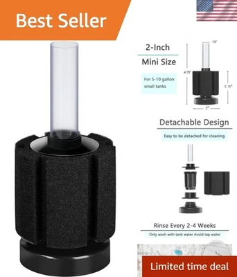 Nano Tank  Sponge Filter for Betta, Shrimp & Small Fish - 10 Gallons - Image 1 of 4