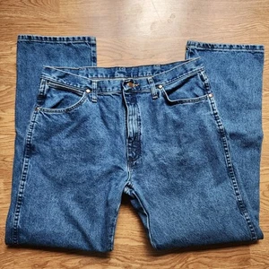 Wrangler Jeans Mens Size 36x32 A103 4020 Blue Denim Medium Wash Cowboy Western - Picture 1 of 9
