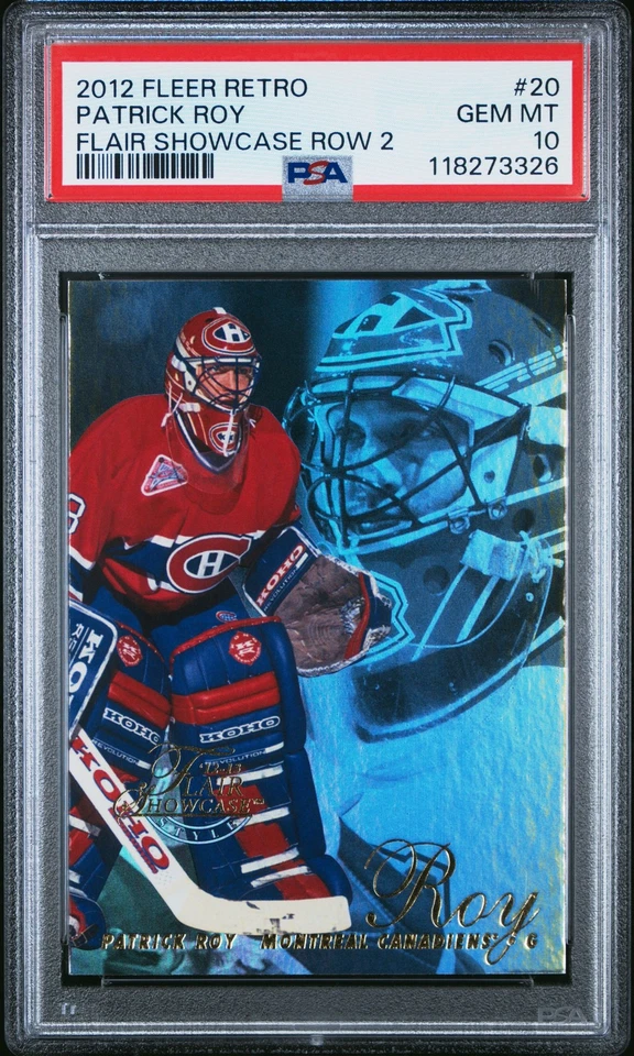 2012 FLEER RETRO FLAIR SHOWCASE ROW 2 #20 PATRICK ROY PSA 10 - Image 1 of 2