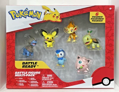 Paquete múltiple de figuras de batalla Pokémon: Pichu/Turtwig/Piplup/Deino/Chimchar/Jigglypuff Foto 1 de 3