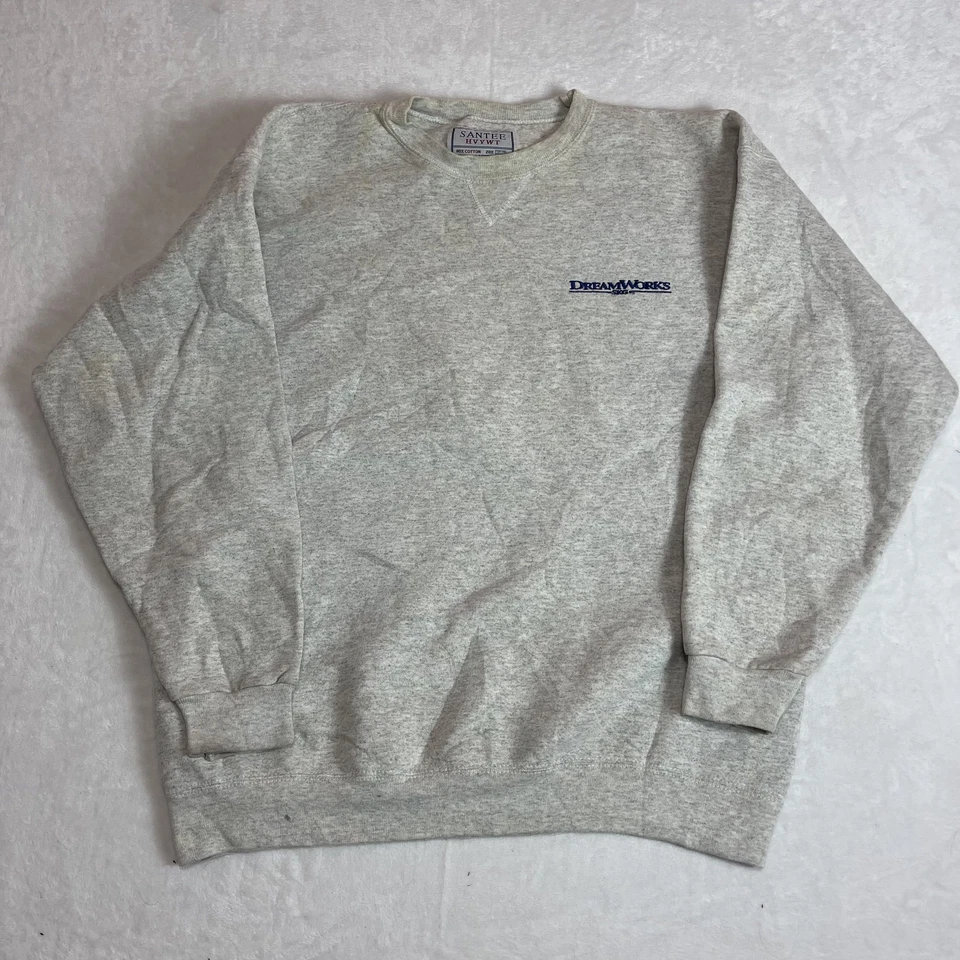 Vintage DreamWorks SKG Men's Grey Crew Neck Sweatshirt Size L 90s Made in USA - Image 1 of 4