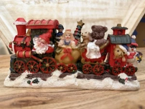 VTG Christmas Themed Train Figurine 3 X 6" resin - Picture 1 of 14