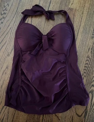 Women’s Purple Tankini Swim Top Size Large Padded - Image 1 of 3