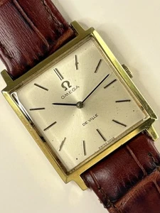 Reloj de vestir OMEGA De Ville vintage años 60’s manual esfera Sunburst dorado cuadrado para hombre - Imagen 1 de 8