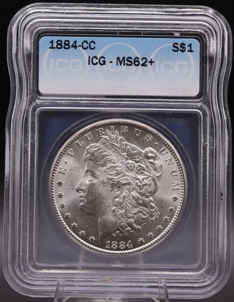 1884-CC Morgan Dollar ICG MS62+ Graded Silver Coin US Carson City - Image 1 of 4