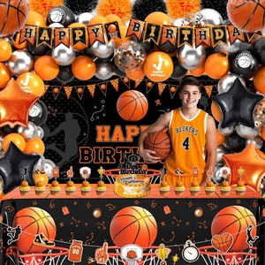 Basketball Birthday Party Decorations Themed Supplies Include Balloon Arch Kit - Picture 1 of 7