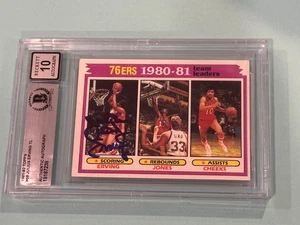 JULIUS ERVING Signed 1991-92 TOPPS Card #59 Beckett (BAS) AUTO 10 - Picture 1 of 2
