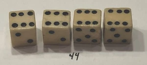 4 Vintage 7/16" Knochen (Rind) Würfel (2 Paar) - Bild 1 von 4