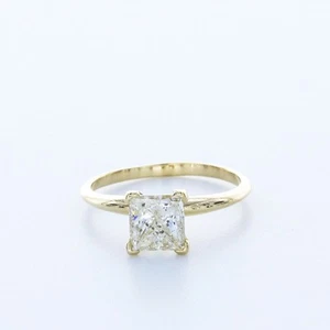 Klassischer Solitärring 2,0 kt natürlicher Diamant H/SI2 Princess-Schliff 14 K Gelbgold - Bild 1 von 4