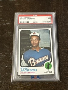 1973 Topps #403 Sonny Jackson PSA 7 NM ATLANTA BRAVES - Picture 1 of 2
