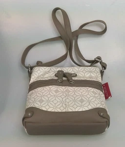 Rosetti Loco Logo Creamini Umhängetasche hellbraun geometrisches Muster Kunstleder Neu mit Etikett - Bild 1 von 6