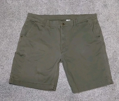 钥匙短裤男式 42 绿色帆布工作服口袋长户外活动弹力  — 第 1/4 张图片