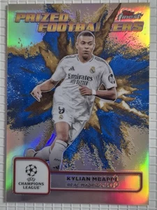 2024-25 Topps Finest UEFA Prized Footballers Kylian Mbappe Blue Fusion SSP - Bild 1 von 2