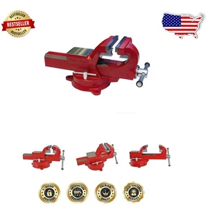 Compact Heavy Duty Vise with Interlocking Swivel Base and Lifetime - Picture 1 of 10