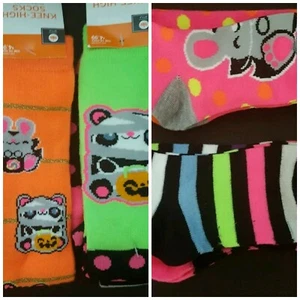 NWT Set of 4 Pairs of Knee High Socks - Halloween - Shoe Sizes 3 - 10 - Picture 1 of 6