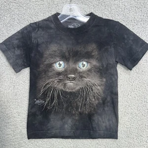 The Mountain T Shirt Youth Size S Cat Face 2013 Vincent Hie Whiskers Stone Wash - Picture 1 of 11