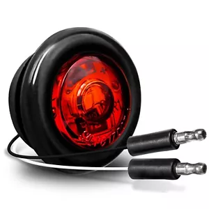 3/4" Round Red LED Trailer Bullet Clearance Side Marker Light - DOT P2PC - Foto 1 di 8