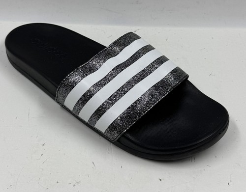 Sandali slip on Adidas Adilette comodi unisex bambini slide 6 nero bianco FY8836