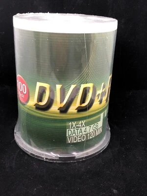 NEW SEALED Pack of 100 DVD-R 4.7 GB 120 Min 1X-4X Speed - Image 1 of 3