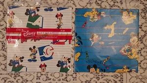 Vintage Cleo Walt Disney Mickey Minnie Mouse Pluto Birthday Gift Wrap 3 Sheets - Picture 1 of 5