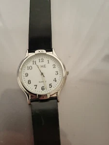 Vintage Time Quartz Watch Men Classic Silver White Japan Movt New Battery - Picture 1 of 8