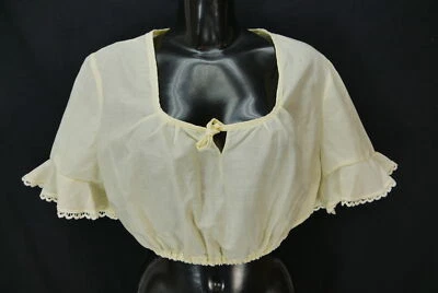 Gr.46 Dirndlbluse creme Bluse für Dirndl Diolen Baumwollmischung Spitze B10590 - Bild 1 von 4