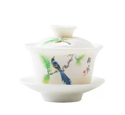 Porcelana gaiwan en venta cerámica puré SanCai cuenco montaña rusa platillo tapa 160 ml Foto 1 de 4