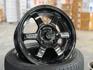 New 15x7 ULF TE37 OG Design (4 Wheel) 4x114.3 fit HONDA TOYOTA MAZDA BLACK - Picture 1 of 11