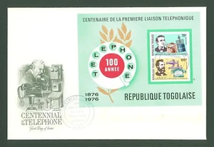 Telephone A41 Togo 1976 FDC s/s imperf A G Bell CV 15 eur - Picture 1 of 1