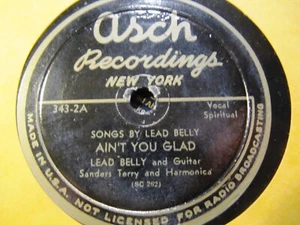 Songs by LEAD BELLY Negro BLUES Irene/ Ain't You Glad SANDERS TERRY ASCH 343 - Picture 1 of 2