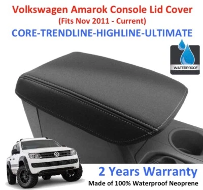 NEOPRENE CONSOLE LID COVER FITS VOLKSWAGEN AMAROK NOV 2011 - MAY 2023 (WETSUIT) - image 1 of 4