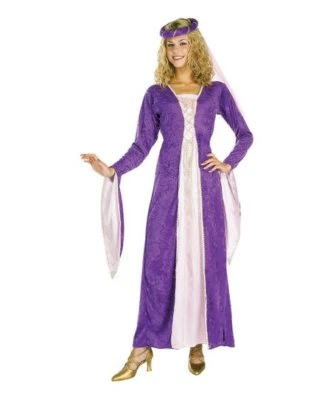 Renaissance Dress Princess Costume Rubies Purple Gold Standard size 8-12 NEW - Image 1 of 2