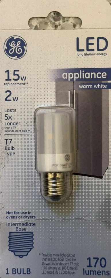 GE 15-Watt T7 Warm White Appliance LED Light Bulb w/Intermediate Base - NEW - Image 1 of 1