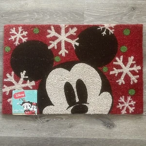 Disney Mickey Mouse Weihnachten Feiertage Schneeflocken Kokos Outdoor Matte 18”X28” Neu - Bild 1 von 12