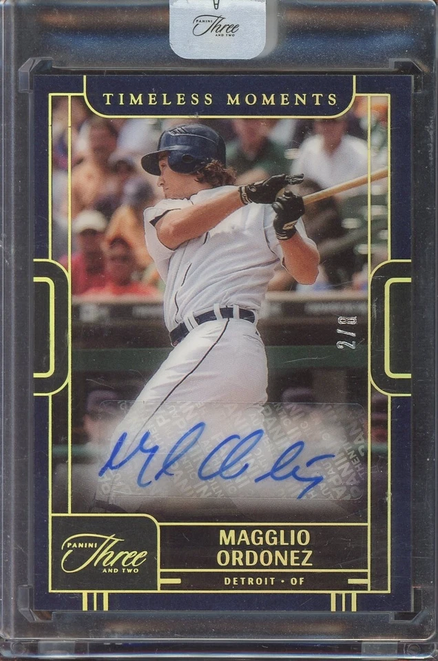 2023 Panini Three & Two Timeless Moments Auto Holo Gold Magglio Ordonez 2/8 - Image 1 of 2