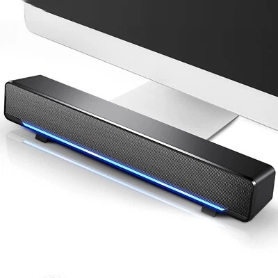 PC Computer Lautsprecher Soundbar Monitor Boxen Box LED 3,5mm AUX USB B472 - Bild 1 von 4