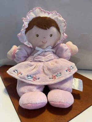 Muñeca Prestige Rosa Peluche Sonajero Flores Morena Marrón Cabello Seguridad Bebé Lovey Foto 1 de 4