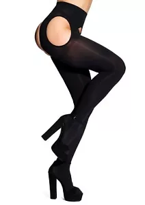 SUREPOCH Strapsstrumpfhose für Damen Übergröße Strumpfgürtel Schwarz Control Top P... - Bild 1 von 8