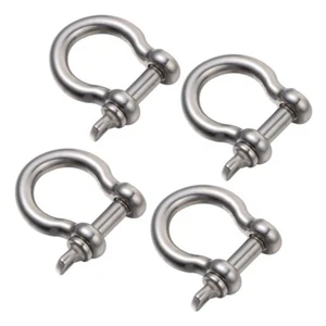 4Pcs D Shackle Very Small Mini Hook and Bow Buckle M4 New - Picture 1 of 12