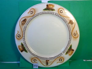 Cowboy Pattern 10 5/8" Dinner Plate, American Atelier (Used/EUC) - Picture 1 of 12