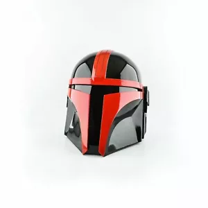Casco de Acero Mandaloriano Medieval Star Wars Serie Negro Rojo Portátil - Imagen 1 de 5