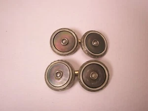 Seed & MOP ROLLED GOLD PLATE Double Sided Vintage LARTER & SONS Cuff Links d22 - Picture 1 of 5