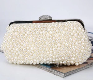 Perlen-Tasche Damen Umhängetasche Braut Hochzeit Abendtasche Abendtaschen Clutch - Bild 1 von 3
