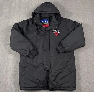 *Rara parka negra mediana vintage de los Chicago Bulls Fans Gear - Imagen 1 de 15