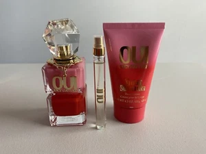 OUI JUICY COUTURE 3 Pc Gift Set Eau Parfum Spray 3.4 oz/Body Cream/Travel Spray - Picture 1 of 12