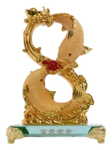 Feng Shui 8-Shaped Double Feng Shui Fishes - Picture 1 of 1