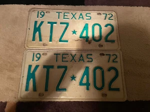 1972 TEXAS  LICENSE PLATES KTZ 402 - Picture 1 of 1