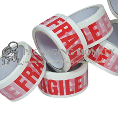 12 x Rolls Of FRAGILE Printed 2" Packing Parcel Tape