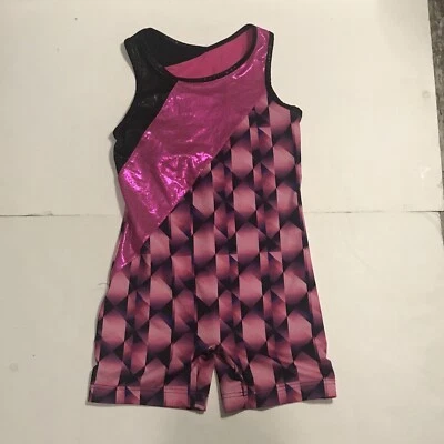 Danskin Now Suit Kids Pink Girls Gym Size LG 10/12 Sleeveless 1667 - Image 1 of 4